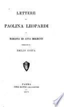 Lettere a Marianna ed Anna Brighenti