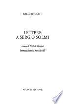 Lettere a Sergio Solmi