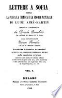 Lettere a Sofia sopra la fisica, la chimica e la Storia naturale. Edizione Seconda Milanese