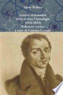 Lettere ai redattori della rivista l'Antologia (1832-1833)