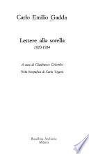 Lettere alla sorella, 1920-1924