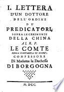 Lettere d'un dottore di teologia dell'universita' di Parigi dell'ordine de'predicatori in torno alle idolatrie e superstizioni della China