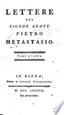 Lettere del signor abate Pietro Metastasio