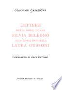 Lettere della nobil donna Silvia Belegno alla nobil donzella Laura Gussoni