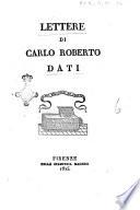 Lettere di Carlo Roberto Dati