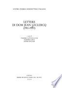 Lettere di dom Jean Leclercq (1911-1993)