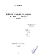 Lettere di Giacinto Corio a Camillo Cavour (1843-1855)