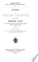 Lettere di Girolamo Tiraboschi al padre Ireneo Affò