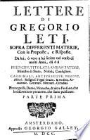 Lettere Di Gregorio Leti