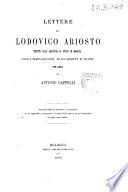 Lettere di Lodovico Ariosto tratte dall'Archivio di Stato di Modena