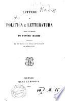 Lettere di politica e letteratura edite ed inedite di Cesare Balbo