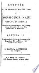 Lettere di un Teologo Piacentino a Monsignor Nani vescobo di Brescia ...