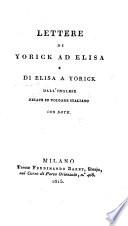 Lettere di Yorick ad Elisa e di Elisa a Yorick