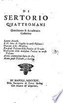 Lettere diverse. Il IV. libro di Vergilio in verso Toscano. Trattato della Metafora. Parafrasi Toscana della poetica di Orazio. Traduzione della medesima Poetica in verso Toscano. Alcune annotazioni sopra di eßa. Alcune poesie Toscane, e Latine