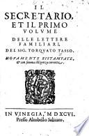 Lettere familiari del Sig. Torquato Tasso