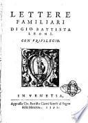 Lettere familiari di Gio. Battista Leoni