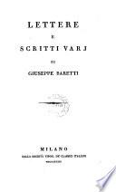 Lettere familiari di Giuseppe Baretti