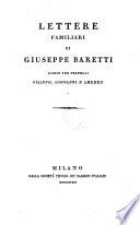 Lettere familiari di Giuseppe Baretti