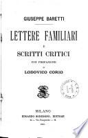 Lettere familiari e scritti critici
