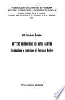 Lettere filosofiche ed altri scritti