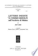 Lettere inedite a Cosimo Ridolfi nell'Archivio di Meleto: 1817-1835