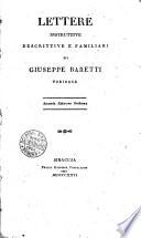Lettere instruttive descrittive e familiari di Giuseppe Baretti torinese