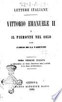Lettere italiane Vittorio Emanuele 2. e il Piemonte nel 1858