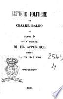Lettere politiche di Cesare Balbo al signor D