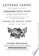 Lettere sanesi ... sopra le belle arti