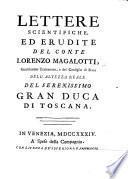 Lettere scientifiche ed erudite, etc