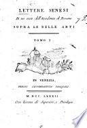 Lettere senesi di un socio dell'Accademia di Fossano sopra le belle arti