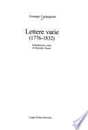 Lettere varie (1776-1832)