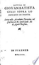 Lettura di Giovanbatista Gelli sopra lo Inferno di Dante