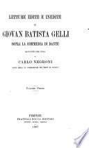 Letture edite et inedite di Giovanni Battista Gelli