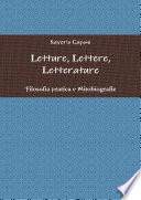 Letture, Lettere, Letterature