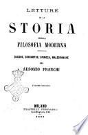 Letture su la storia della filosofia moderna Bacone, Descartes, Spinoza, Malebranche per Ausonio Franchi