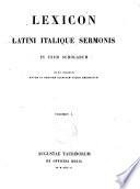 Lexicon latini italique sermonis in usum scholarum