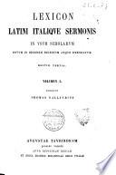 Lexicon latini italique sermonis in usum scholarum novum in ordine digestum atque emendatum