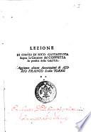 Lezione di Cintio di Nico Gattafilota sopra la canzone del Coppetta in perdita della gatta. Aggiunte alcune annotazioni di Asirio Franco dalla Torre