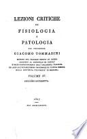 Lezioni critiche di fisiologia e patologia del professore Giacomo Tommasini ... Volume 1. (-10.)