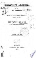 Lezioni di algebra ad uso dei ginnasj del regno Lombardo-Veneto