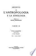 Lezioni di antropologia, 1870-1910: Corsi 1870-1879