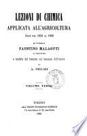 Lezioni di chimica applicata all'agricoltura date dal 1852 al 1826 dal professore Faustino Malaguti a Rennes