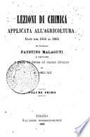 Lezioni di chimica applicata all'agricoltura date dal 1852 al 1826