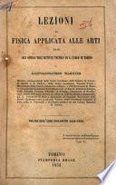 Lezioni di fisica applicata alle arti