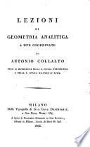 Lezioni di geometria analitica a due coordinate