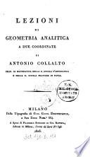 Lezioni Di Geometria Analitica A Due Coordinate