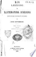 Lezioni di letteratura italiana dettate nell'Università di Napoli