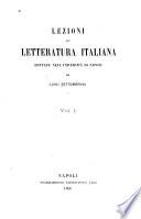 Lezioni di letteratura italiana, dettate nell'Università di Napoli