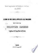 Lezioni di meccanica applicata alle macchine dettate da Celestino Sachero